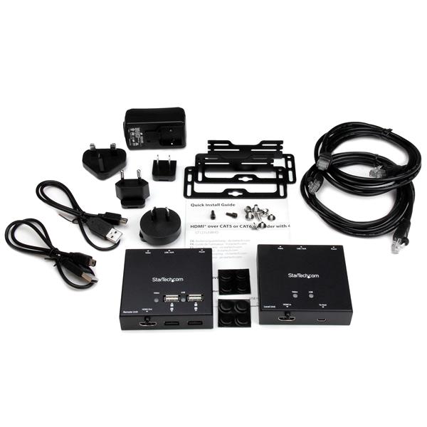 HDMI over CAT6 Extender with 4-port USB Hub - 165 ft (50m) - 1080p