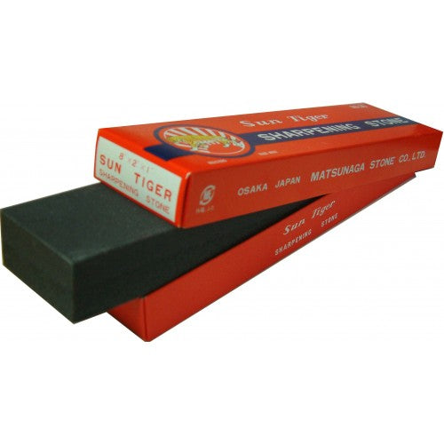 Premium 'Sun Tiger' water stone, 8x2x1 inches, features dual grit 100/220 for fast knife and tool sharpening.