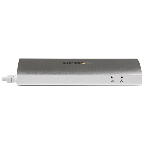 3-Port Portable USB 3.0 Hub plus Gigabit Ethernet - Built-In Cable