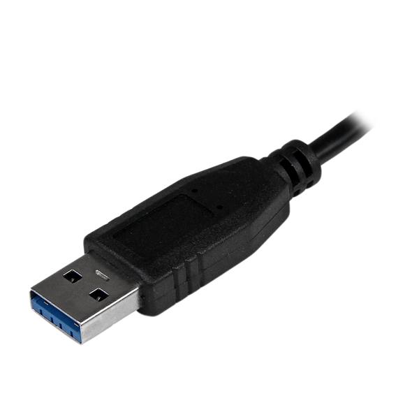 Portable 4 Port SuperSpeed Mini USB 3.0 Hub - Black