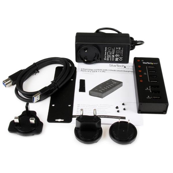 4 Port USB 3.0 Hub plus 3 Dedicated USB Charging Ports (2 x 1A & 1 x 2A)