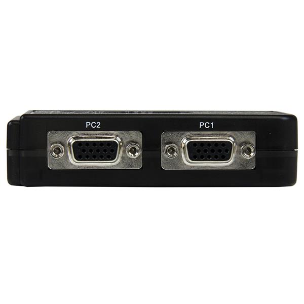 2 Port Black USB KVM Switch Kit with Audio and Cables