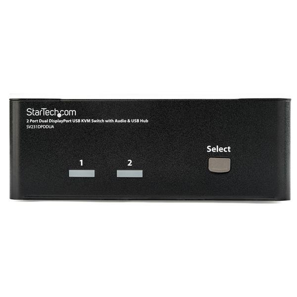 2 Port Dual DisplayPort USB KVM Switch with Audio & USB 2.0 Hub
