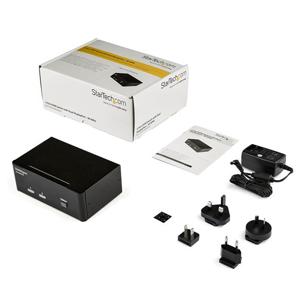 2-Port DisplayPort Dual-Monitor KVM Switch - 4K 60Hz