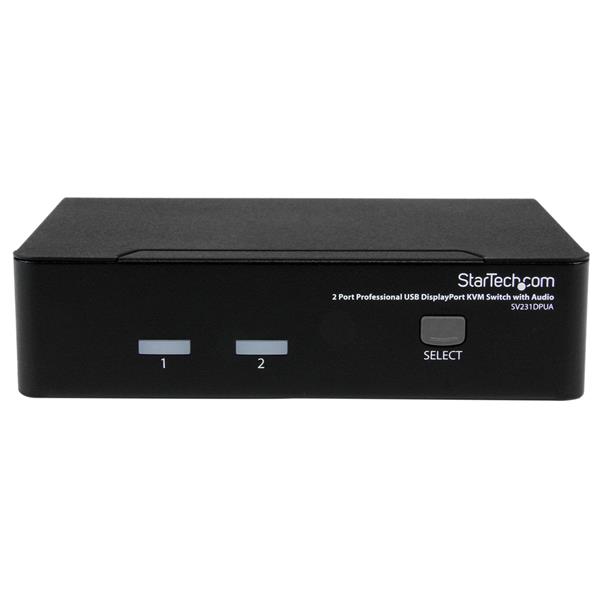 2 Port Professional USB DisplayPort KVM Switch with Audio