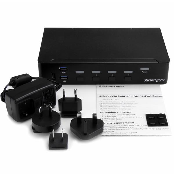 4-Port DisplayPort KVM Switch - USB 3.0 - 4K