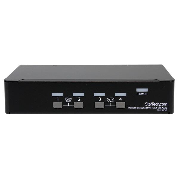4 Port USB DisplayPort KVM Switch with Audio