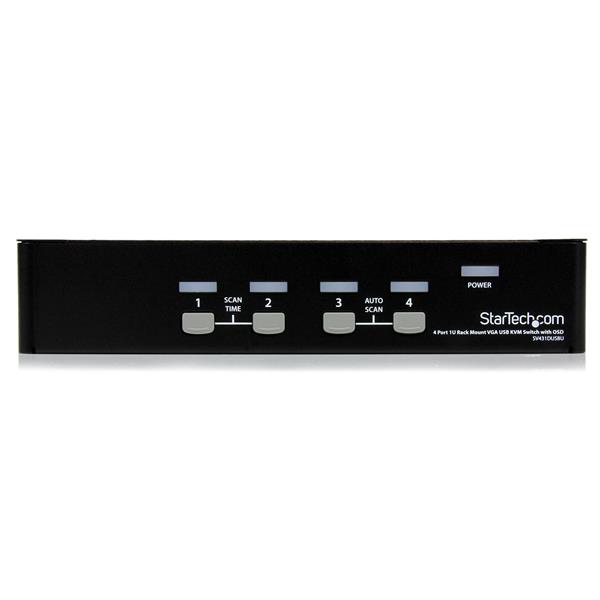 4 Port 1U Rackmount USB KVM Switch with OSD