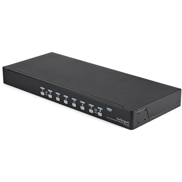 8 Port 1U Rackmount USB KVM Switch Kit with OSD and Cables