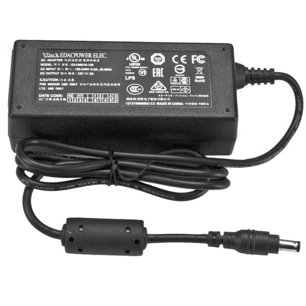 High-quality 12V, 5A DC power adapter with M-type barrel jack, ideal for reliable device performance and replacement needs.