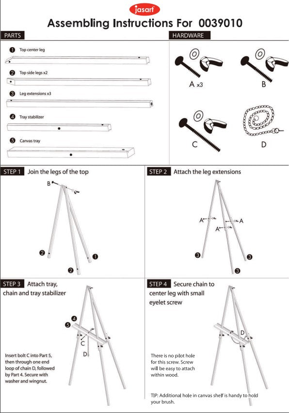 JASART TRIPOD DISPLAY EASEL BLACK -