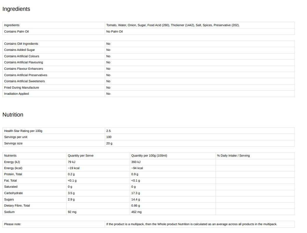 Relish Tomato - Smart Choice - 2KG