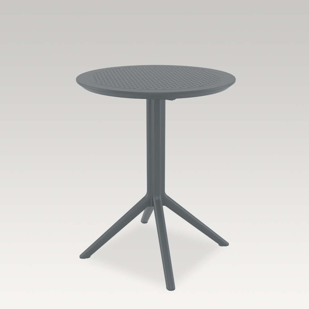 Round Folding Table - Sky 60cm (Dark Grey)