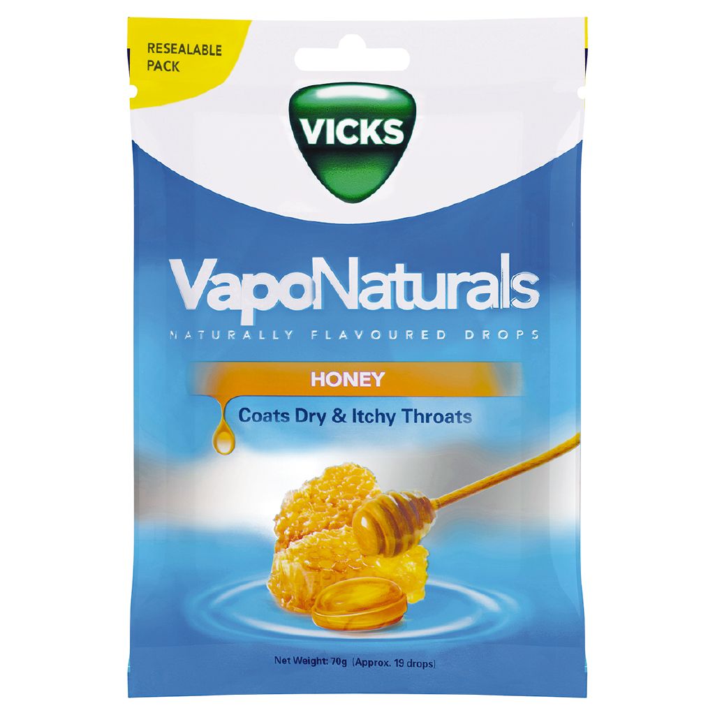 Vicks Vapo Naturals Honey 70g - Carton of 4