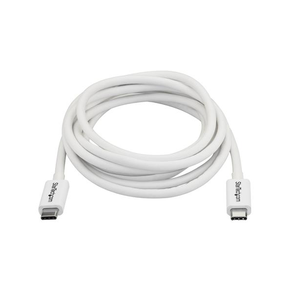 2m Thunderbolt 3 Cable - 20Gbps - White - Thunderbolt, USB-C and DisplayPort