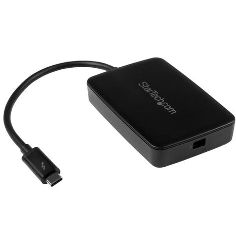 Thunderbolt 3 to Thunderbolt Adapter for connecting older peripherals to Thunderbolt 3 devices, enabling fast data transfer.