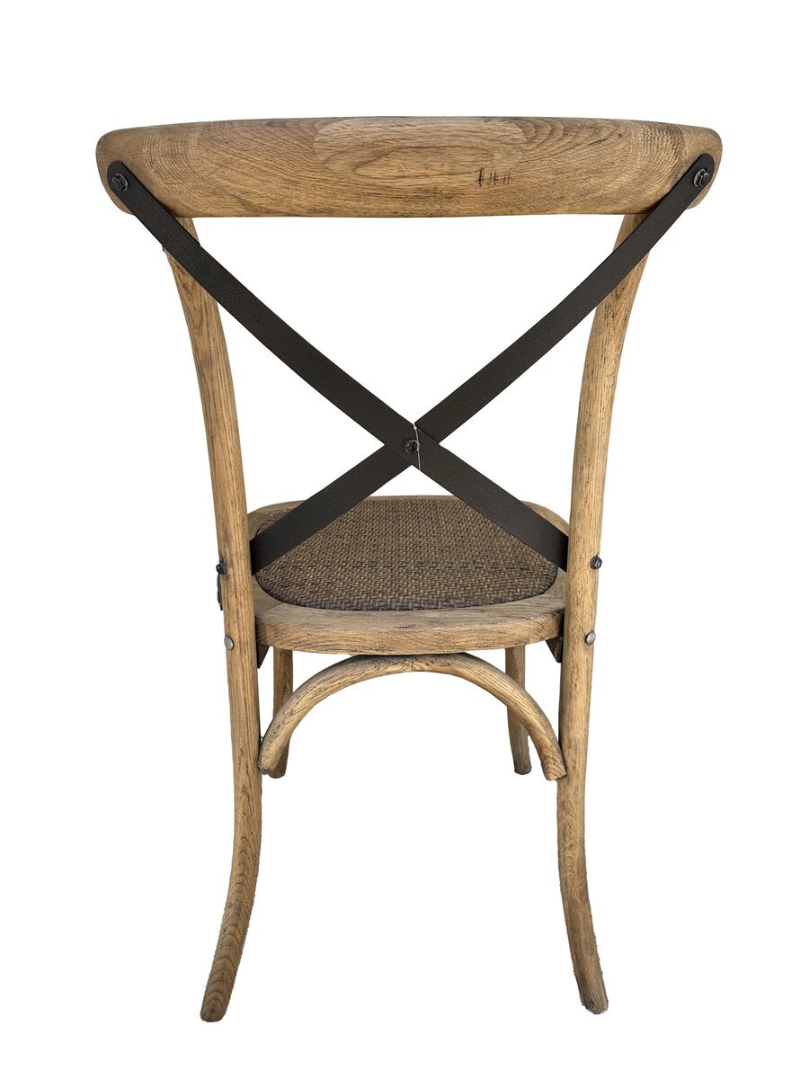 Cross Back Chair Metal Black