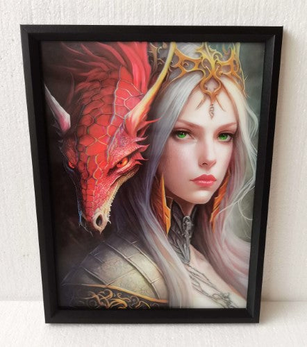 Wall Art - 3D Dragon Princess (30 x 40cm)