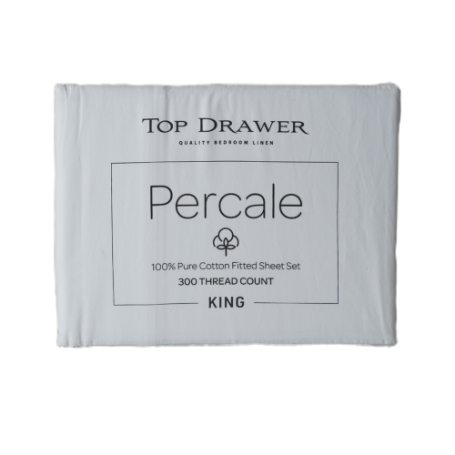 Sheet Set - Top Drawer 300TC Percale Silver (SINGLE)