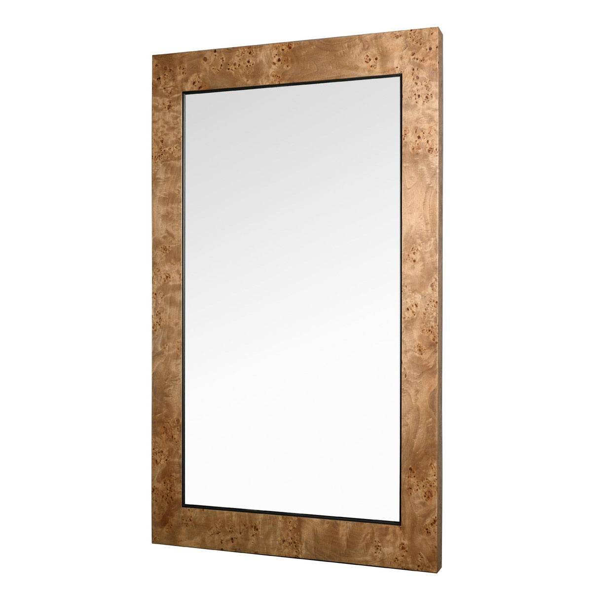 RECTANGLE MIRROR - BURL WALNUT VENEER/MDF (1.14m x 1.65m x 10cm)