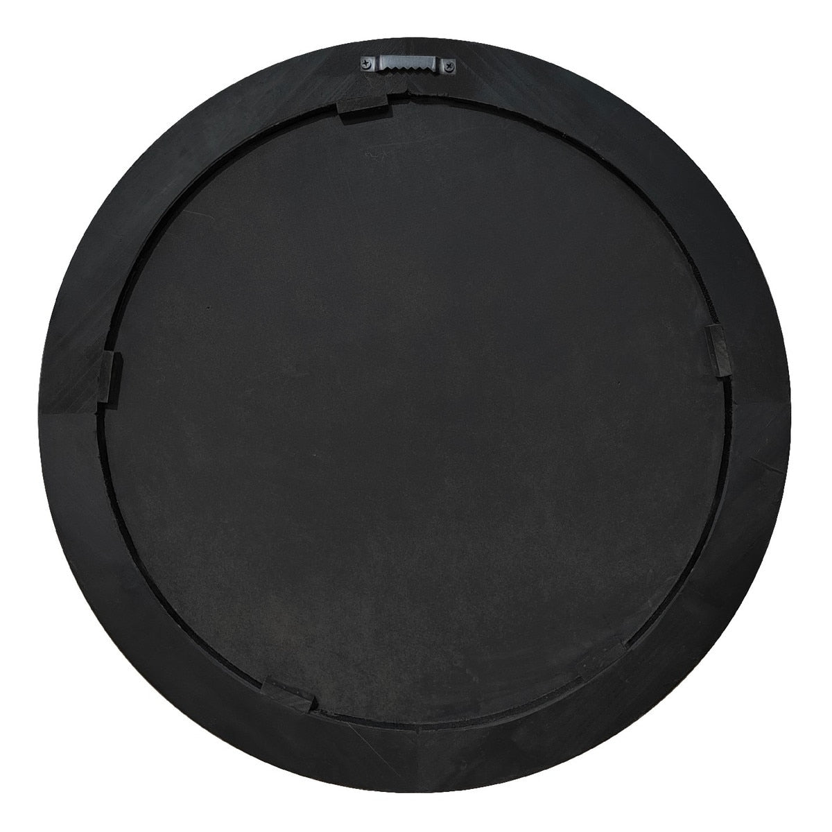BLACK OAK & GOLD ROUND MIRROR - VENEER/MDF (50 x 50 x 4cm)