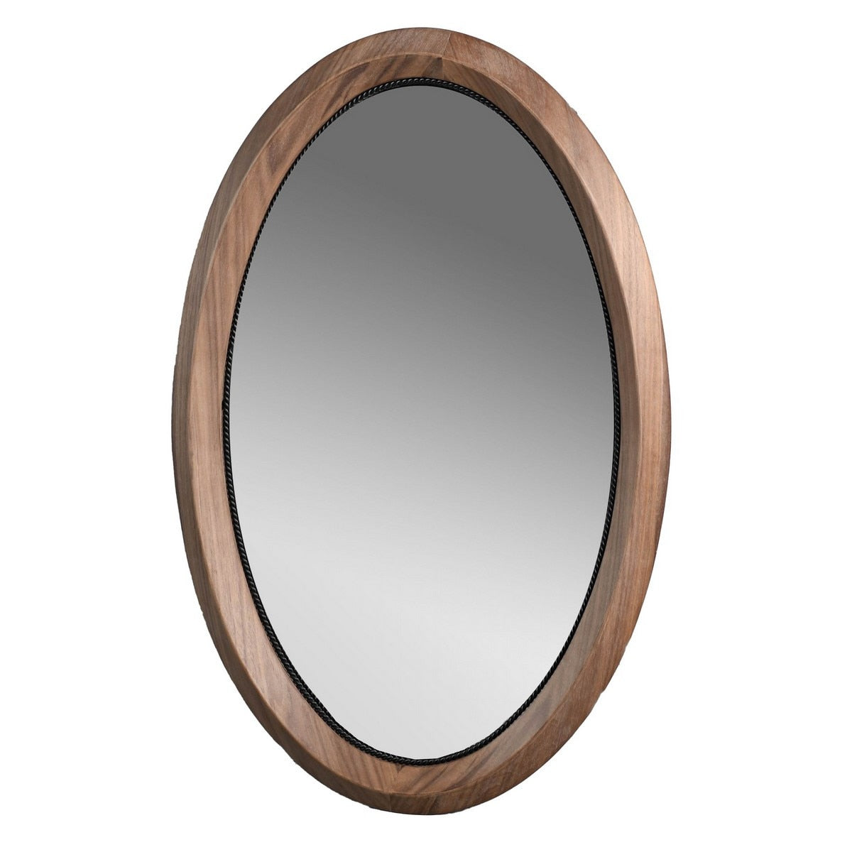 OAK OVAL MIRROR - VENEER/MDF (55 x 85 x 5cm)