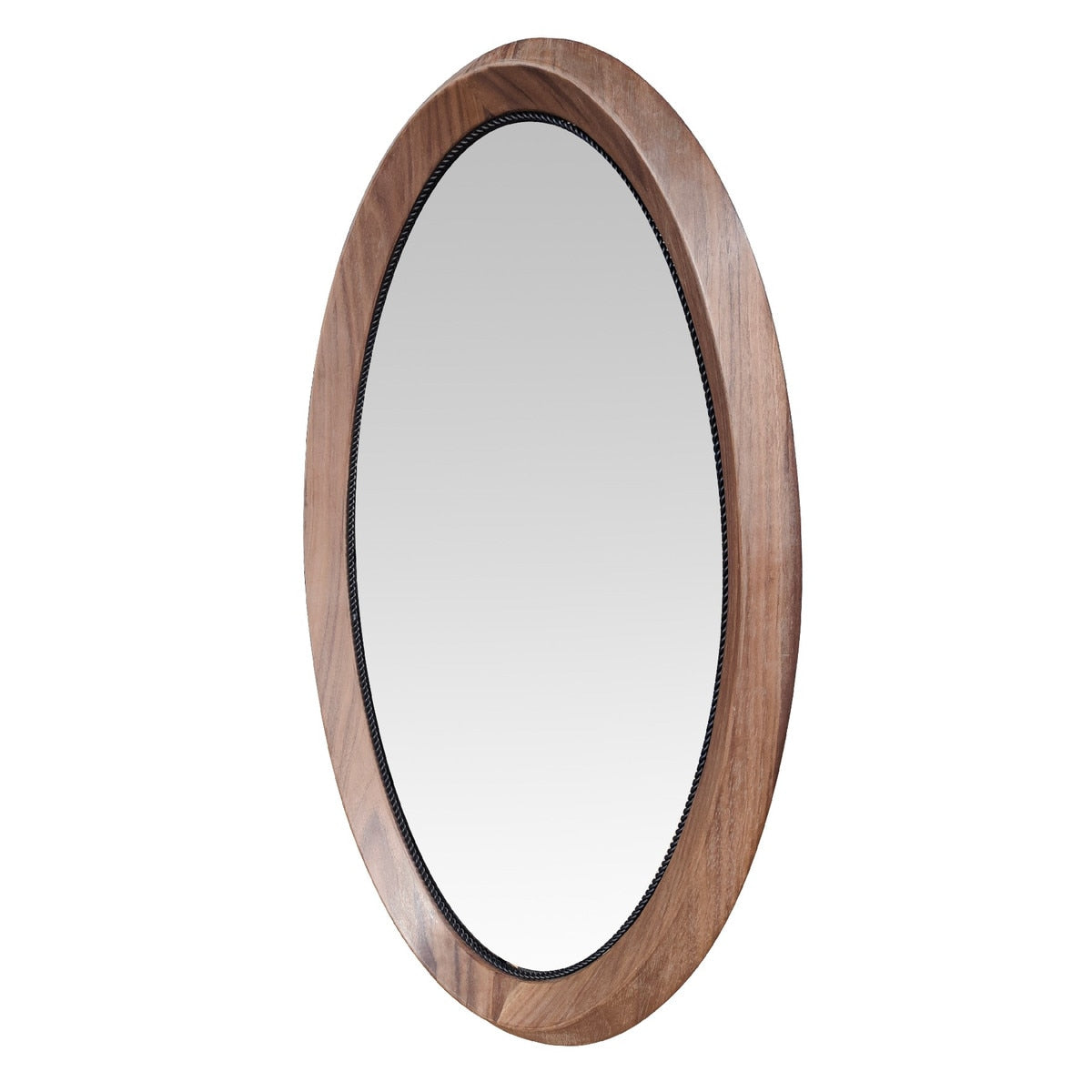 OAK OVAL MIRROR - VENEER/MDF (55 x 85 x 5cm)