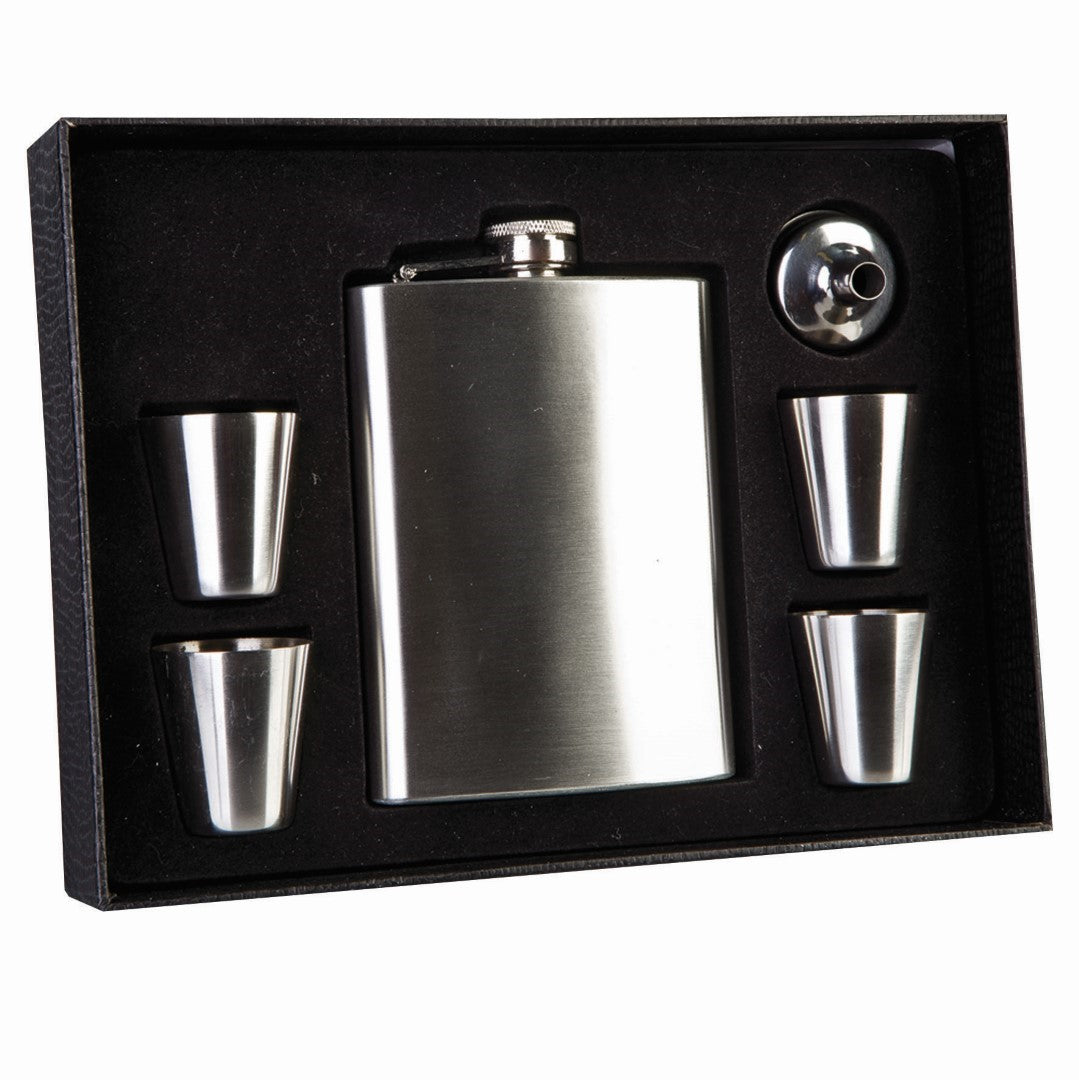 Flask Set with Four Shot Glasses (225ml)