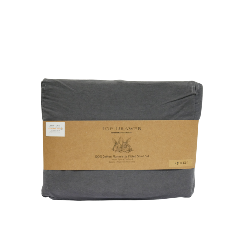 Flannelette Sheet Set - TD Queen 180GSM (Graphite)