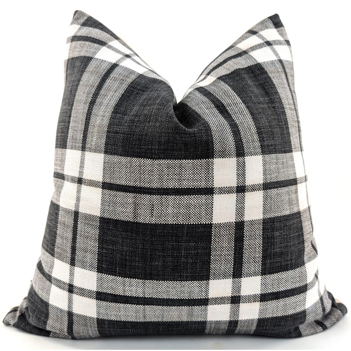 CUSHION COVER - SNUGG & CO BROOKS CHECK BLACK CHEQUERED (55 x 55cm)