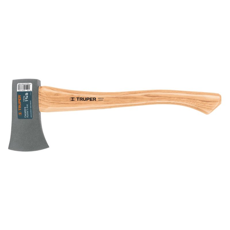 Hatchet with 450mm hickory handle and carbon steel head, designed for durable outdoor cutting tasks.
