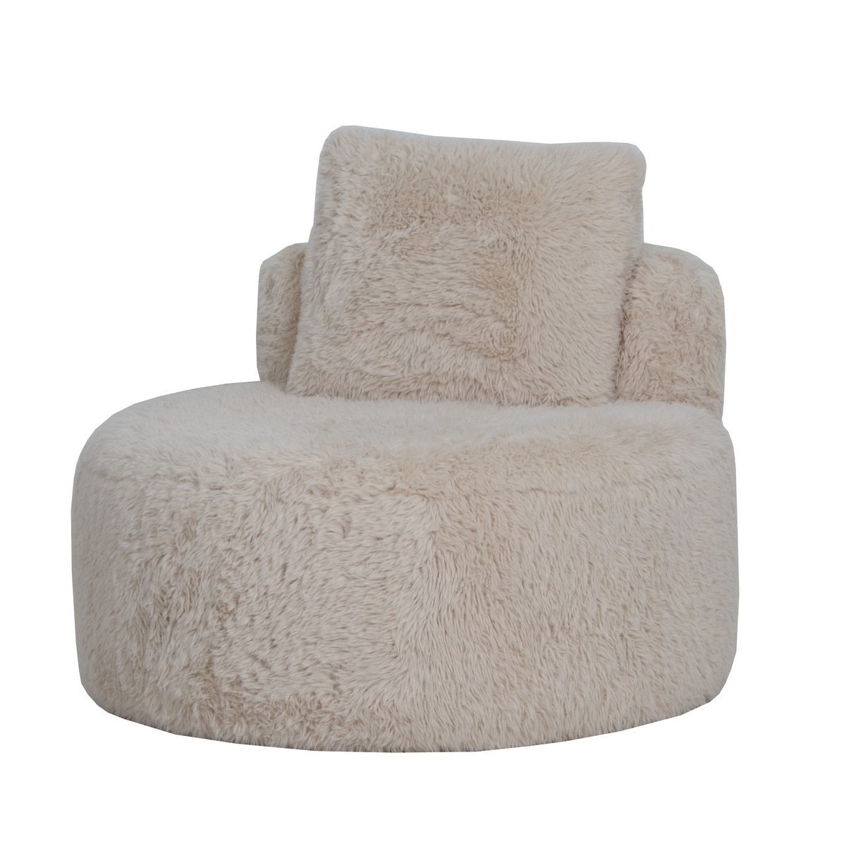 ROUND ACCENT CHAIR - SOPHIE SAND FAUX SHEEPSKIN (87 x 87 x 75cm)