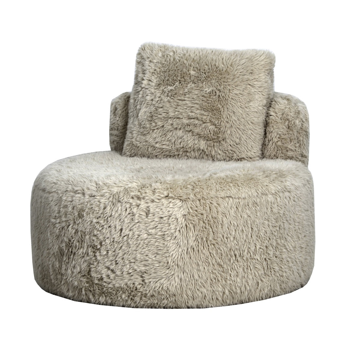 ROUND ACCENT CHAIR - SOPHIE SAFARI FAUX SHEEPSKIN (87 x 87 x 75cm)
