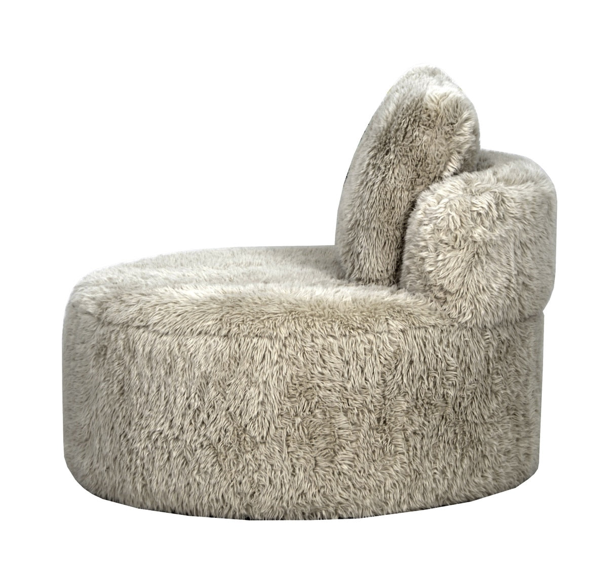 ROUND ACCENT CHAIR - SOPHIE SAFARI FAUX SHEEPSKIN (87 x 87 x 75cm)