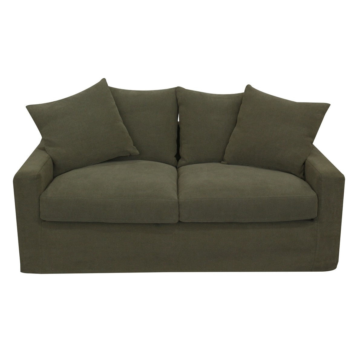 LUCCA 2 SEATER SOFA - OLIVE (1.7m x 73cm x 67cm)