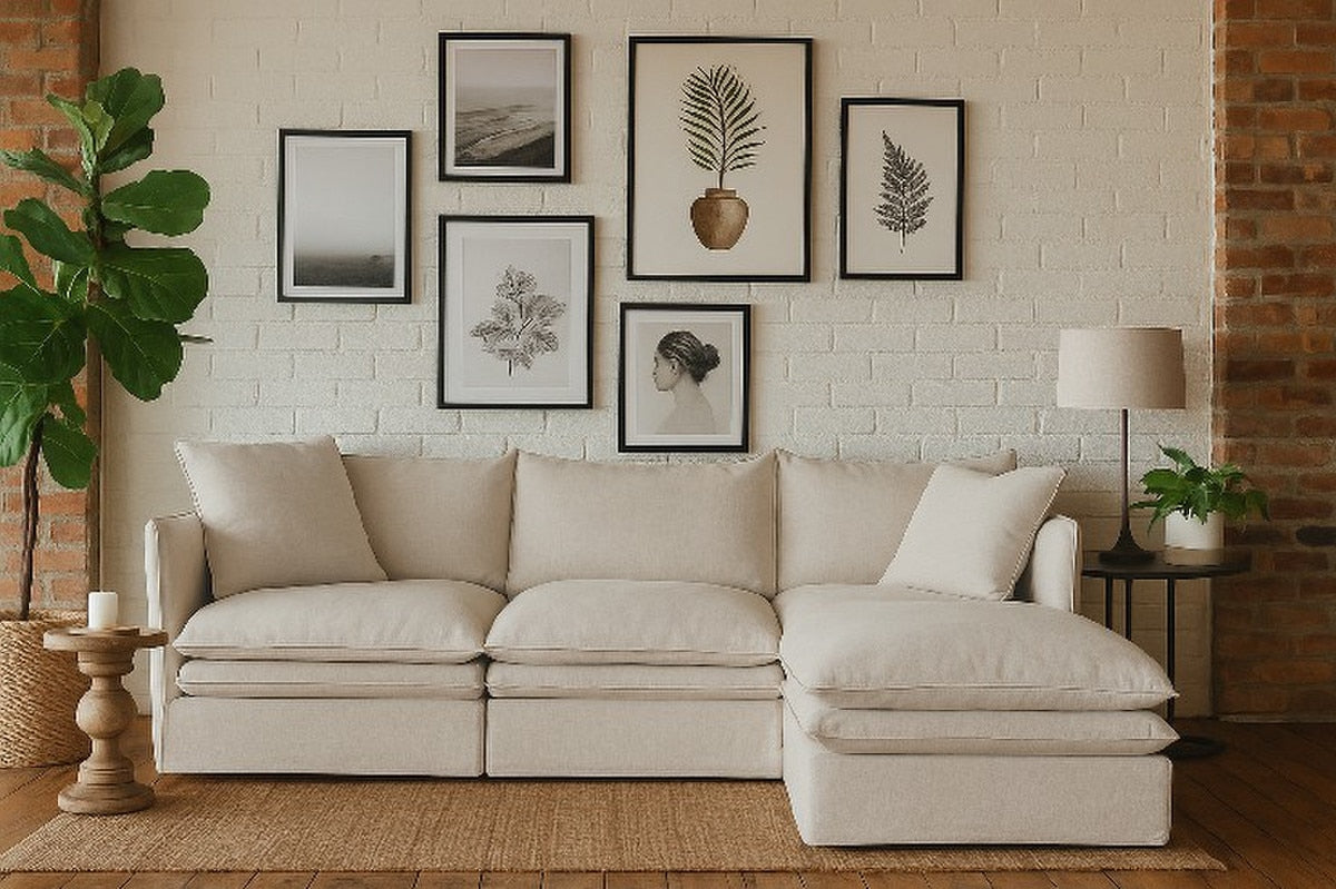 1 SEATER - CALAIS  OATMEAL (87 x 95 x 90cm)