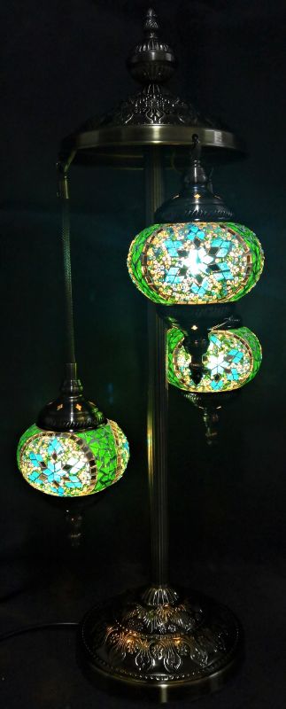 Turkish Mosaic Lamp - 3 Tier (Green Star)