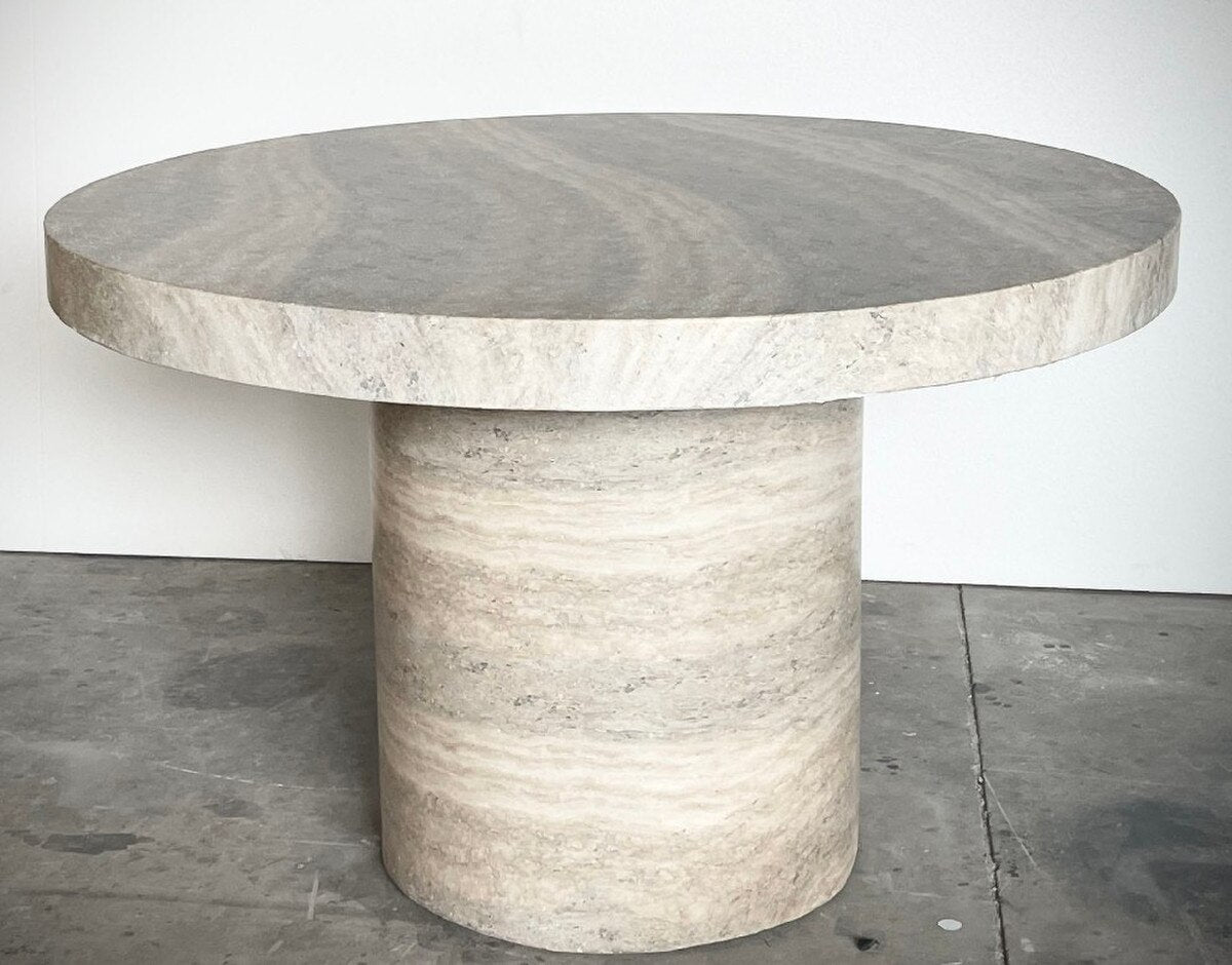 TRAVERTINE DINING TABLE - BLUE