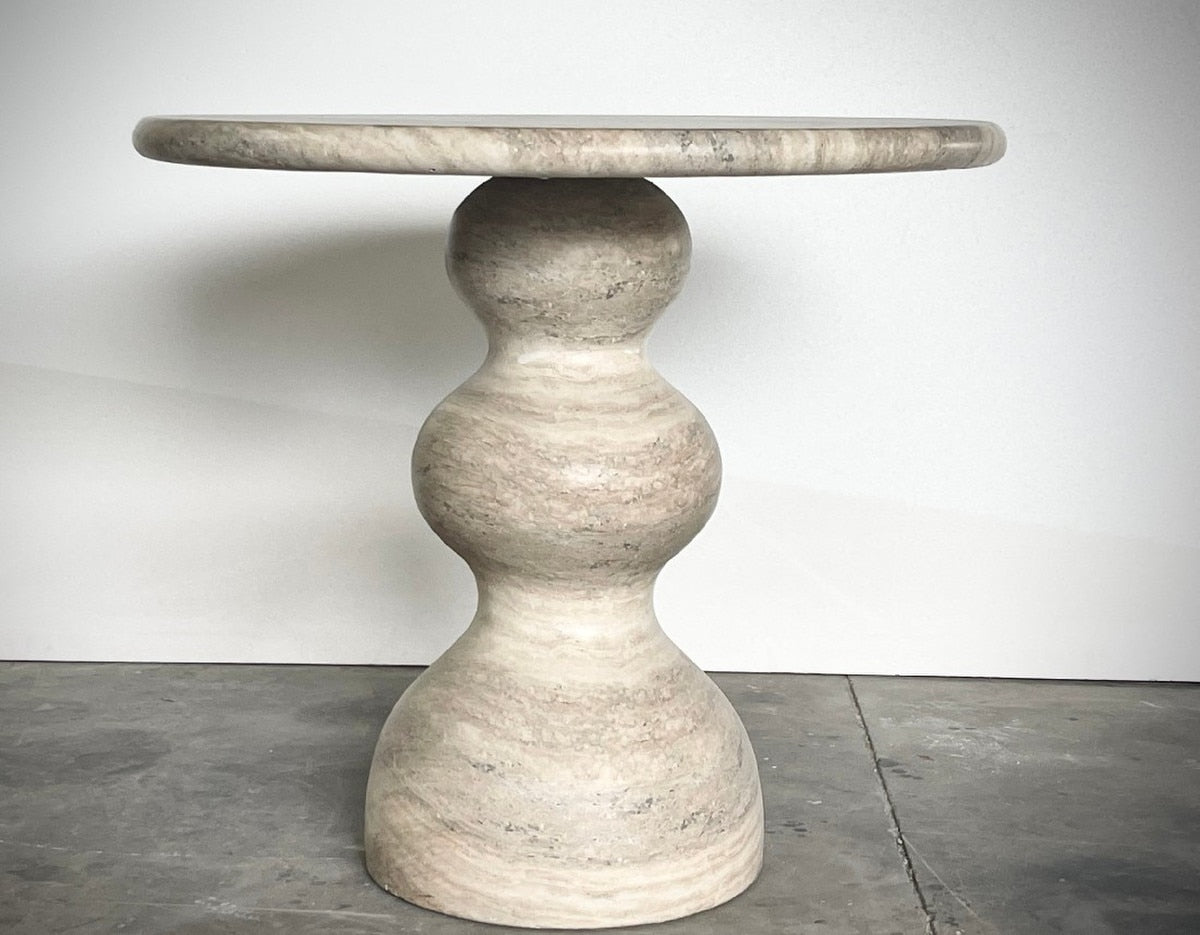 TRAVERTINE BISTRO DINING TABLE - BLUE