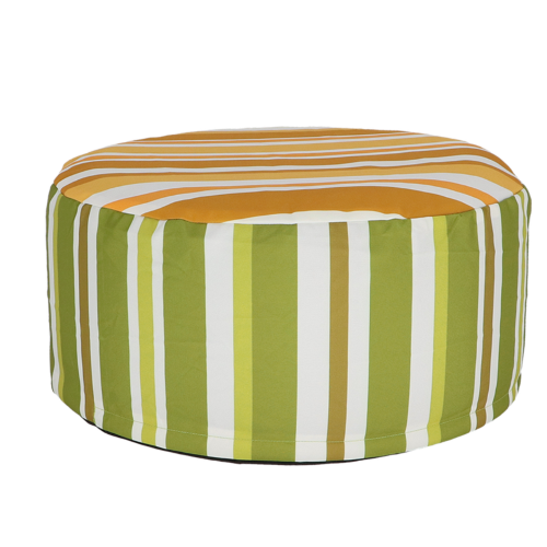 Outdoor Pouffe - Striped Green (54 x 27cm)