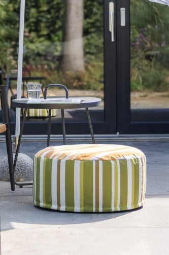 Outdoor Pouffe - Striped Green (54 x 27cm)