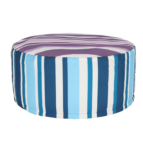 Outdoor Pouffe - Striped Blue (54 x 27cm)