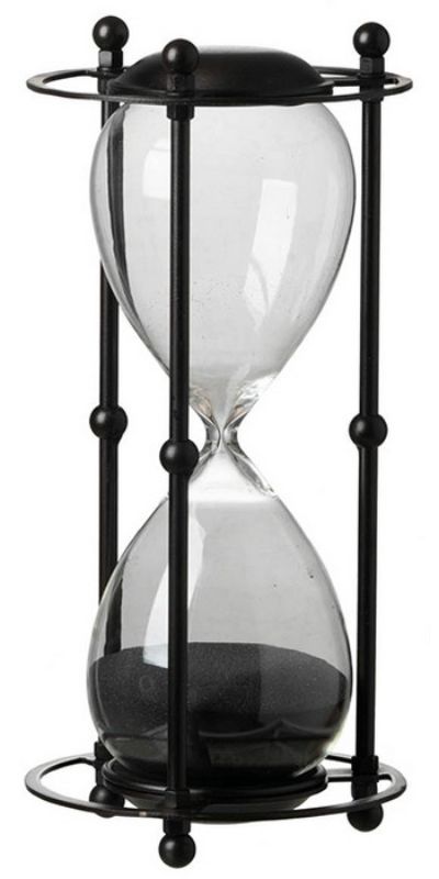 Hourglass - Black Approx 1 Hour (33cm)
