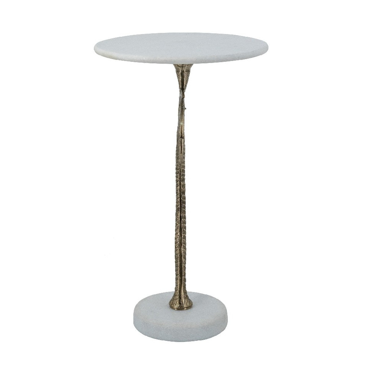 SIDE TABLE - PALM TREE White/Gold (35.6 x 35.6 x 61cm)