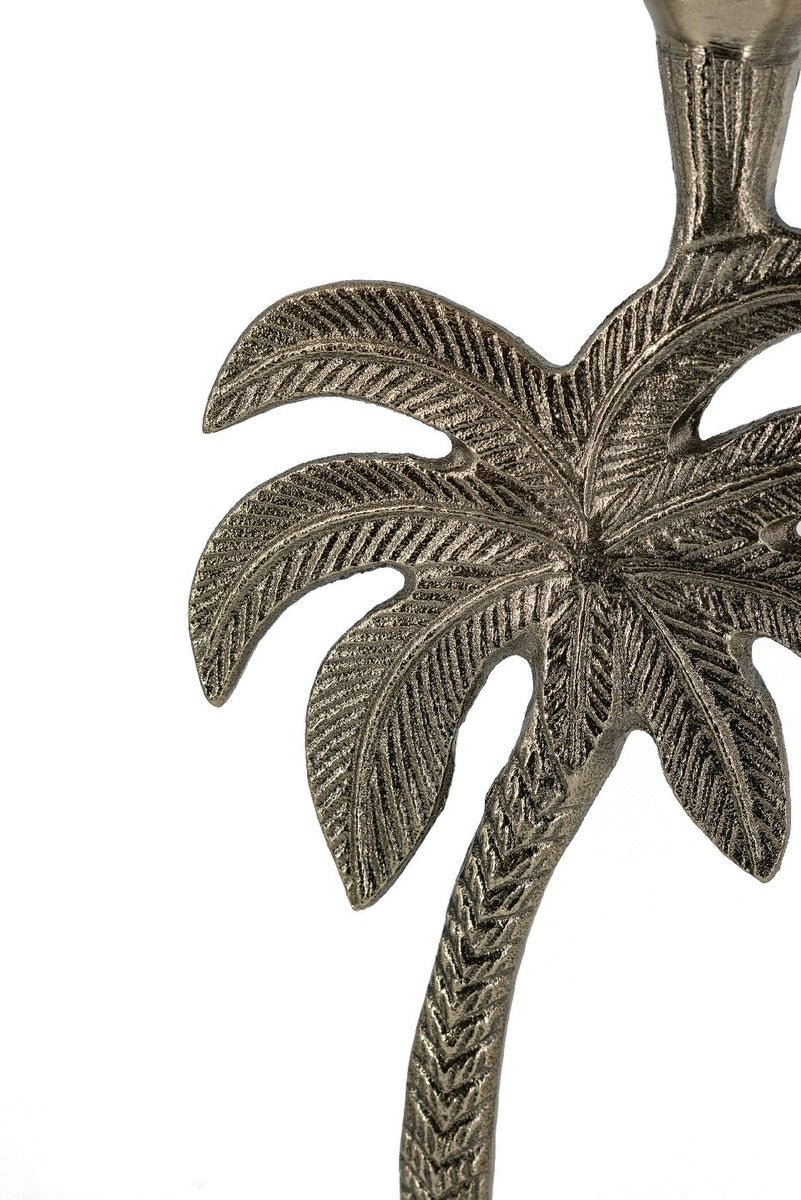 SIDE TABLE - PALM TREE White/Gold (35.6 x 35.6 x 61cm)