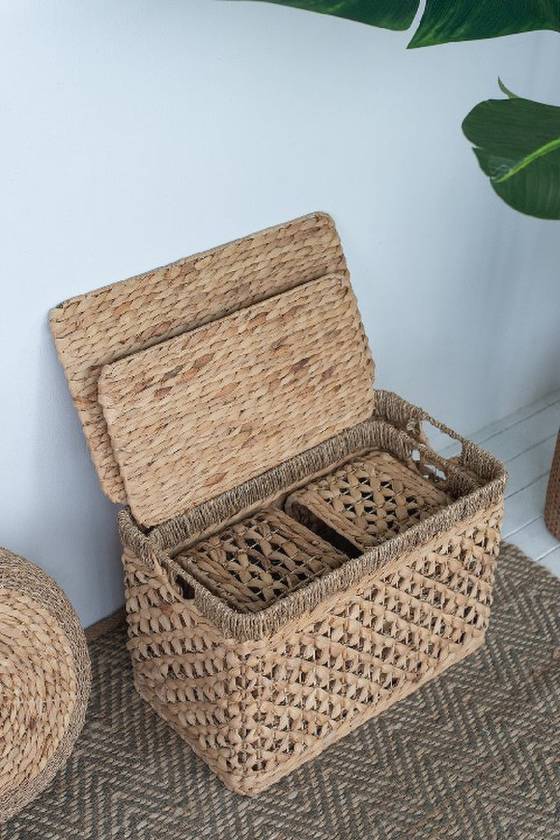 BASKETS - WATER HYACINTH Natural (SET OF 4)