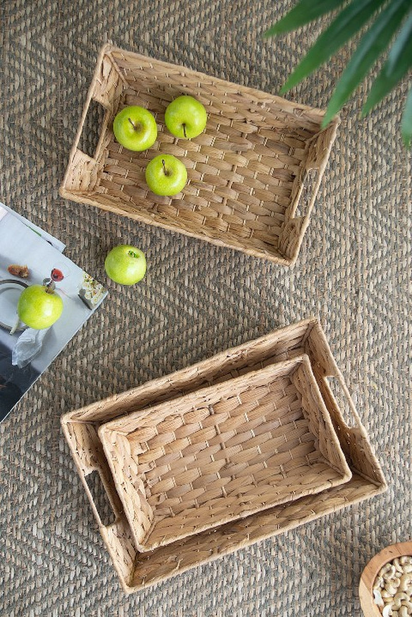 TRAYS - WATER HYACINTH Natural (SET of 3)