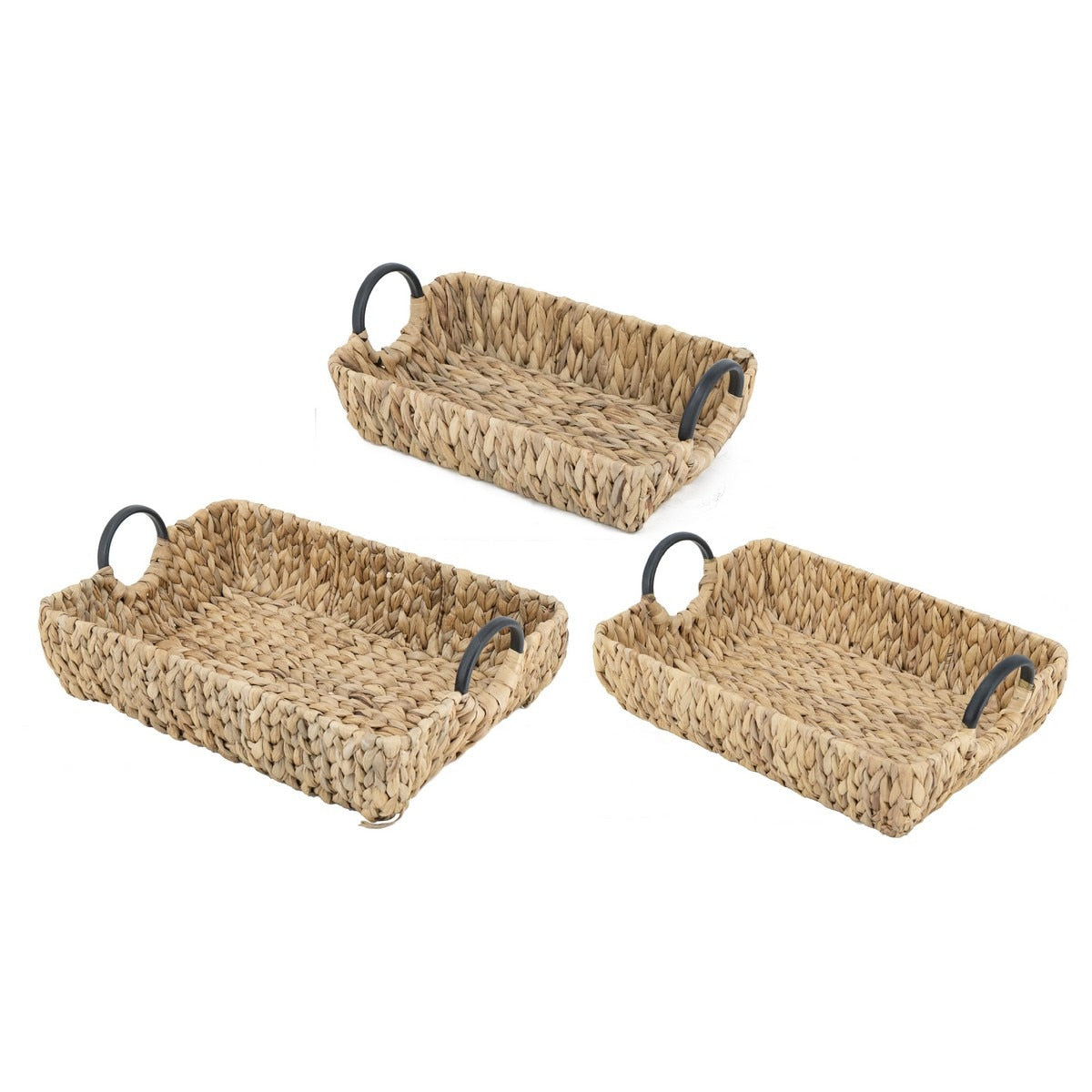 TRAYS - WATER HYACINTH Natural (SET of 3) - 50cm