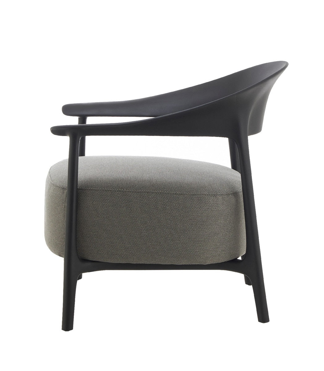 LOUNGE CHAIR W/OUTDOOR FABRIC - DRIFT BLACK PP FRAME/CHARCOAL OUTDOOR FABRIC