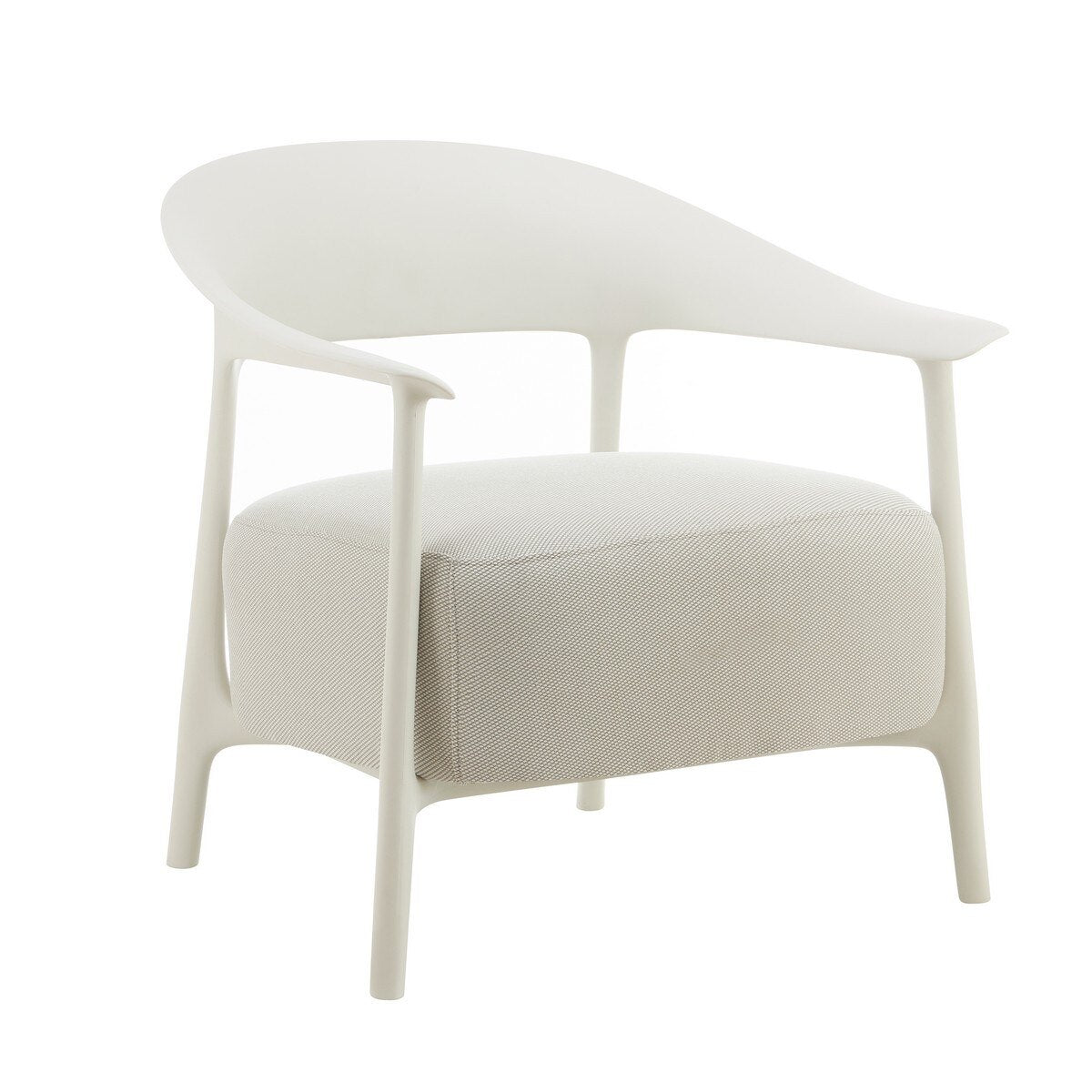 LOUNGE CHAIR W/OUTDOOR FABRIC - DRIFT WHITE FRAME/OATMEAL OUTDOOR FABRIC